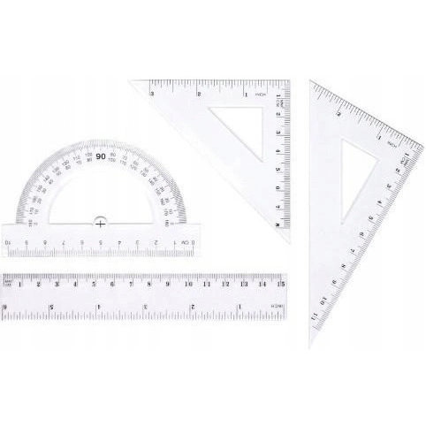 Zestaw Geometryczny z Linijką 15 cm TETIS BL001-AK