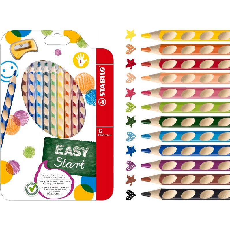 Kredki Stabilo Easy Colors dla leworęcznych - 12 kolorow